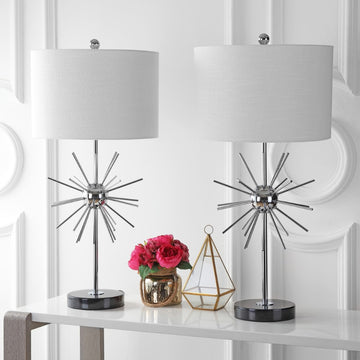 Aria 31.5" Metal/Marble LED Table Lamp - JONATHAN Y
